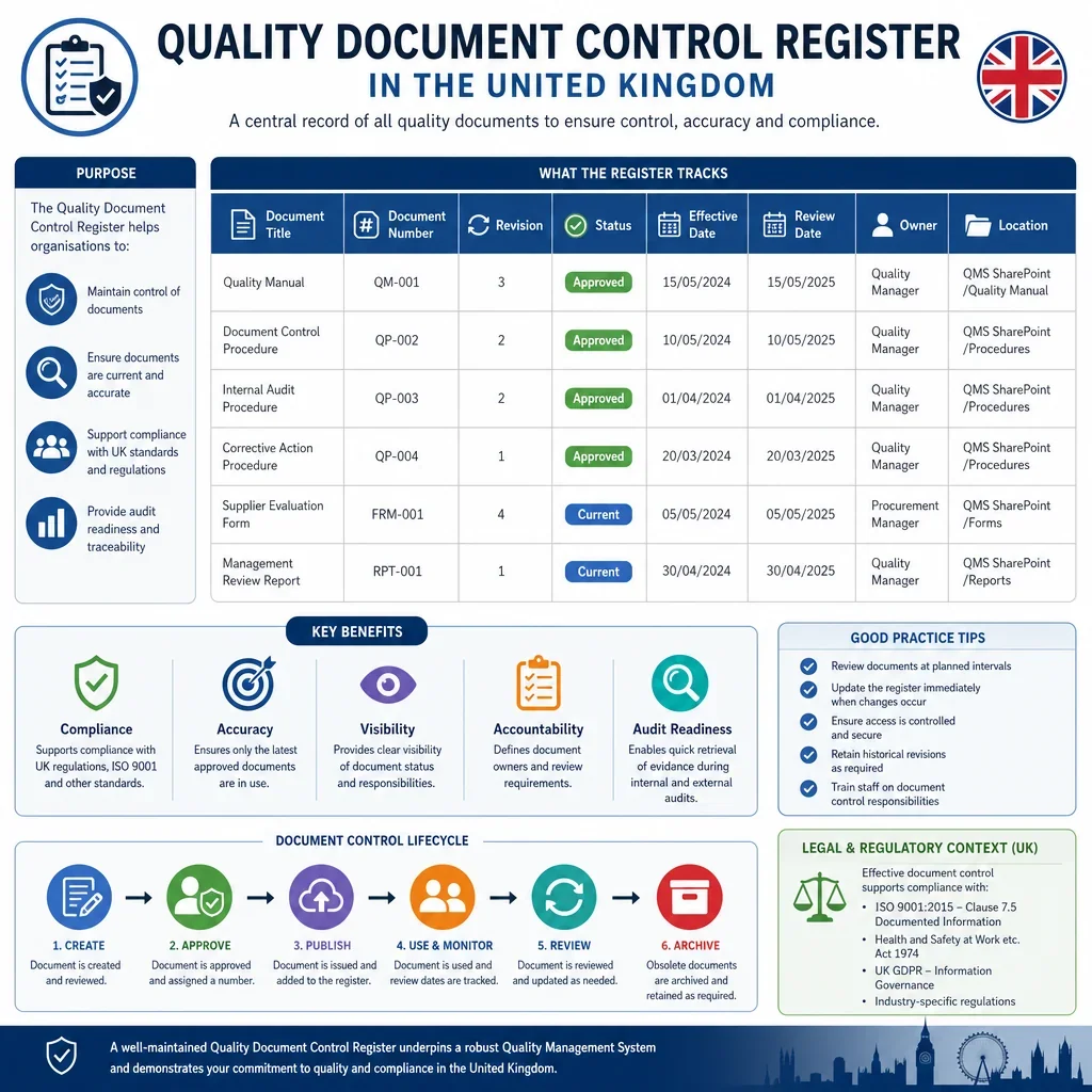 Quality Document Control Register