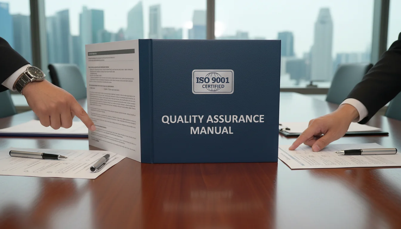 ISO certification badge on quality document