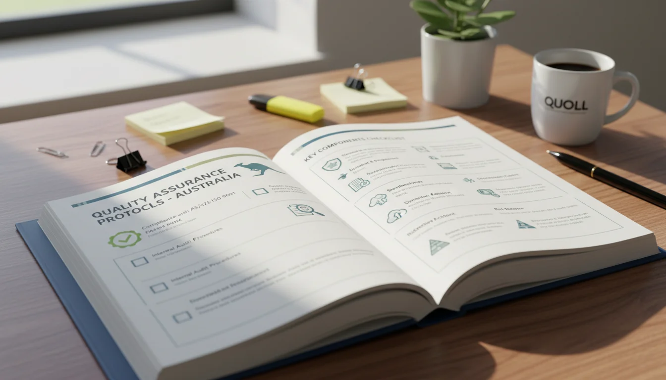 Checklist icons for quality assurance.