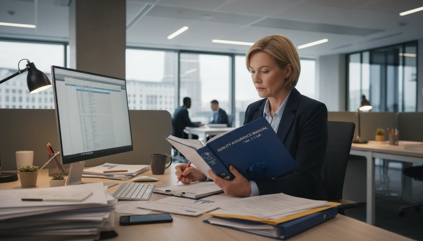 Professional reviewing QA manual