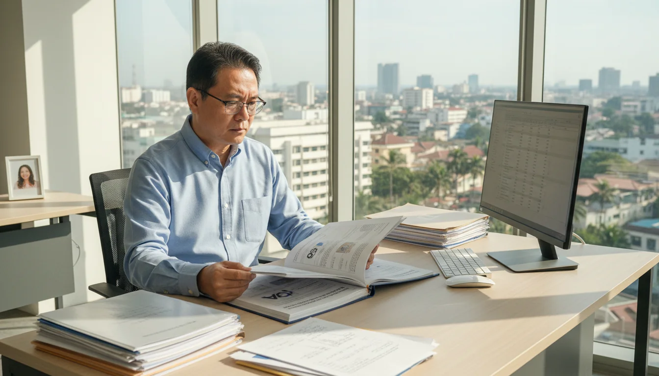 Professional reviewing QA manual