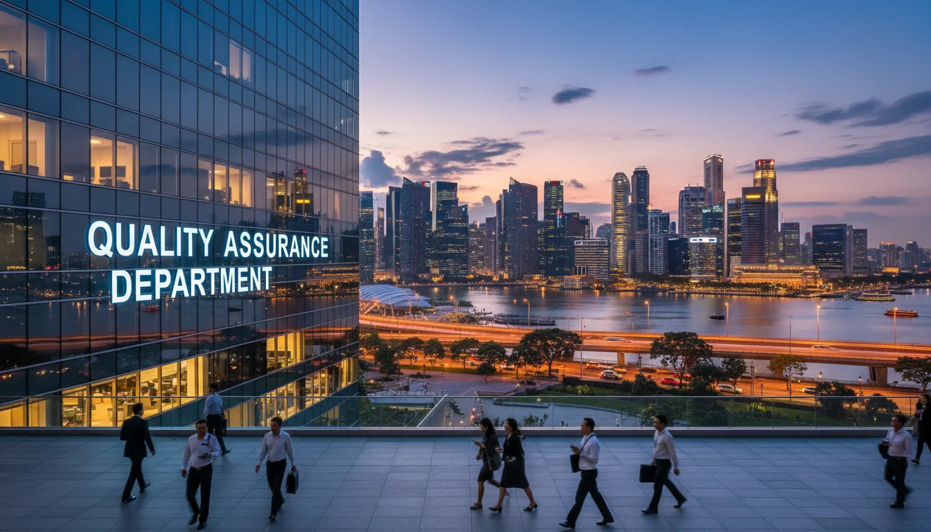 Singapore skyline with corporate building