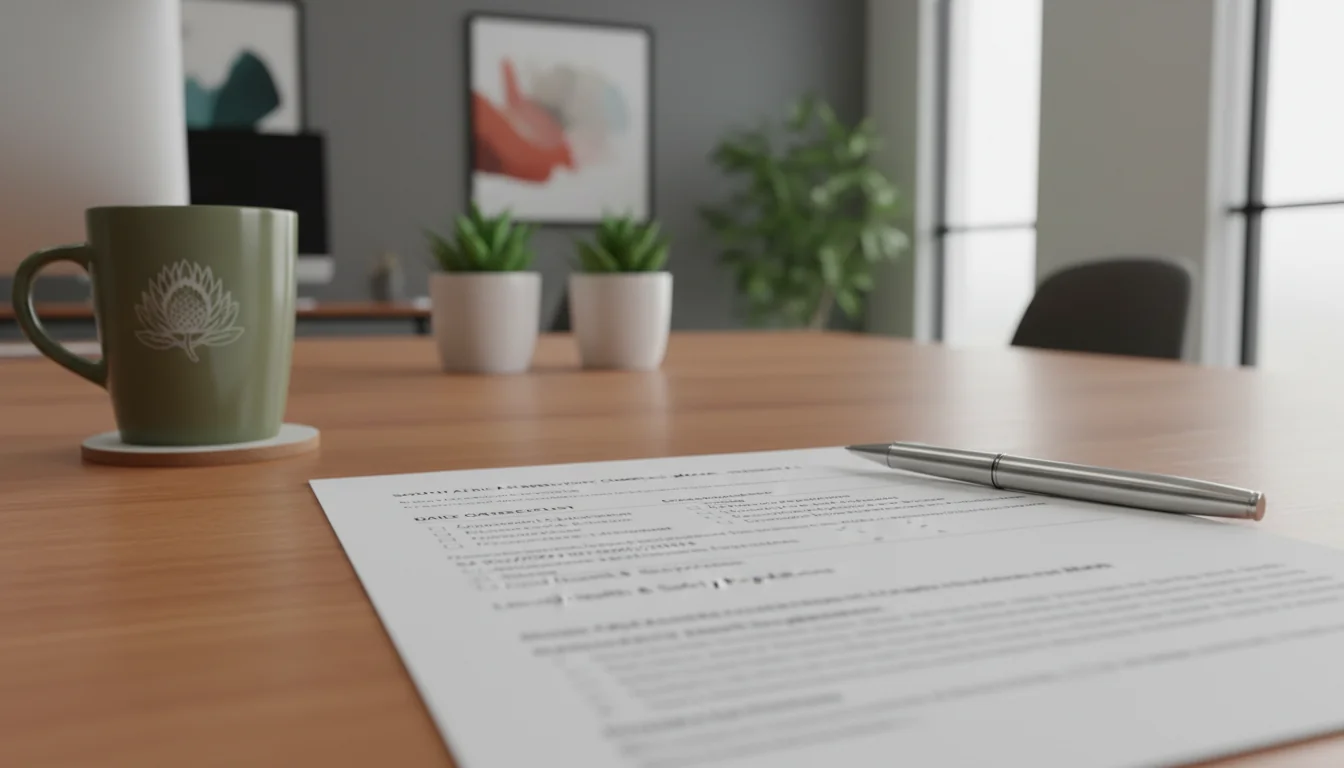 QA compliance checklist document.