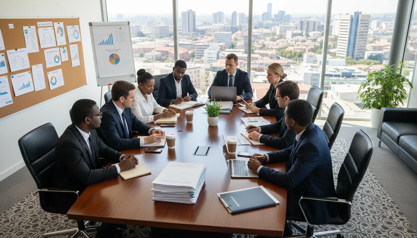 South African corporate QA meeting.