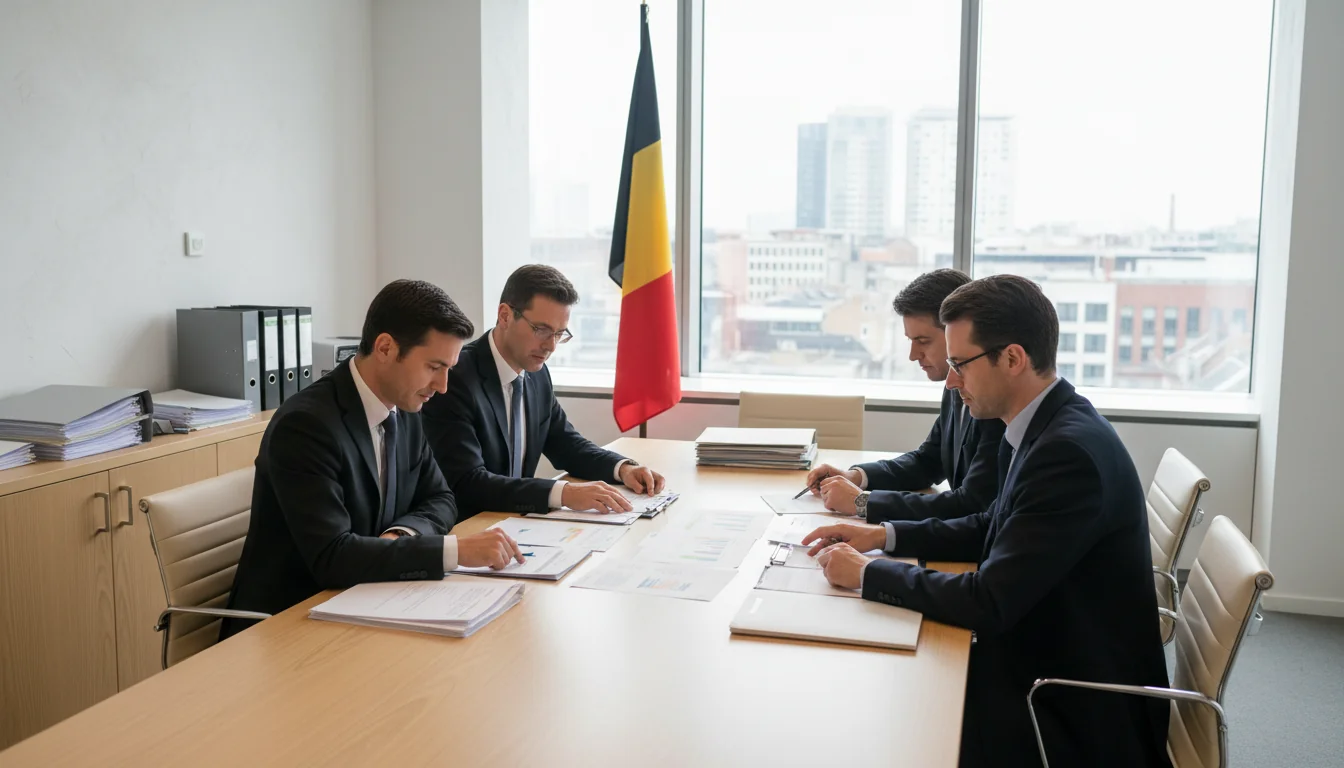 Belgian corporate office with documents