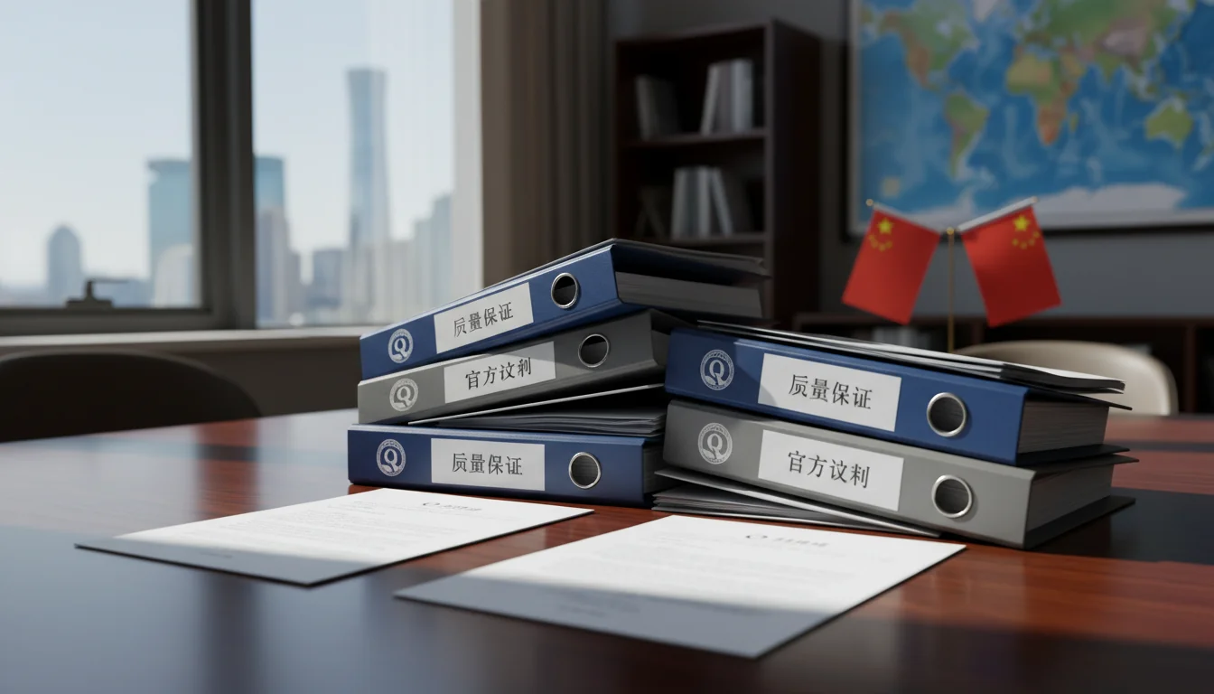 Chinese corporate documents stack