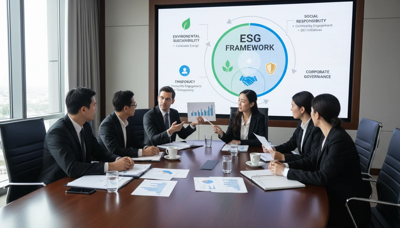 ESG framework diagram illustration