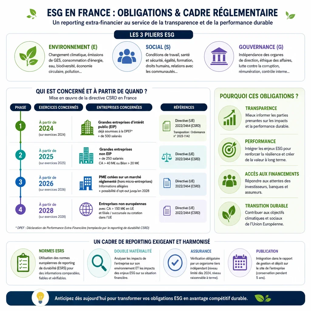 Obligations réglementaires ESG applicables en France