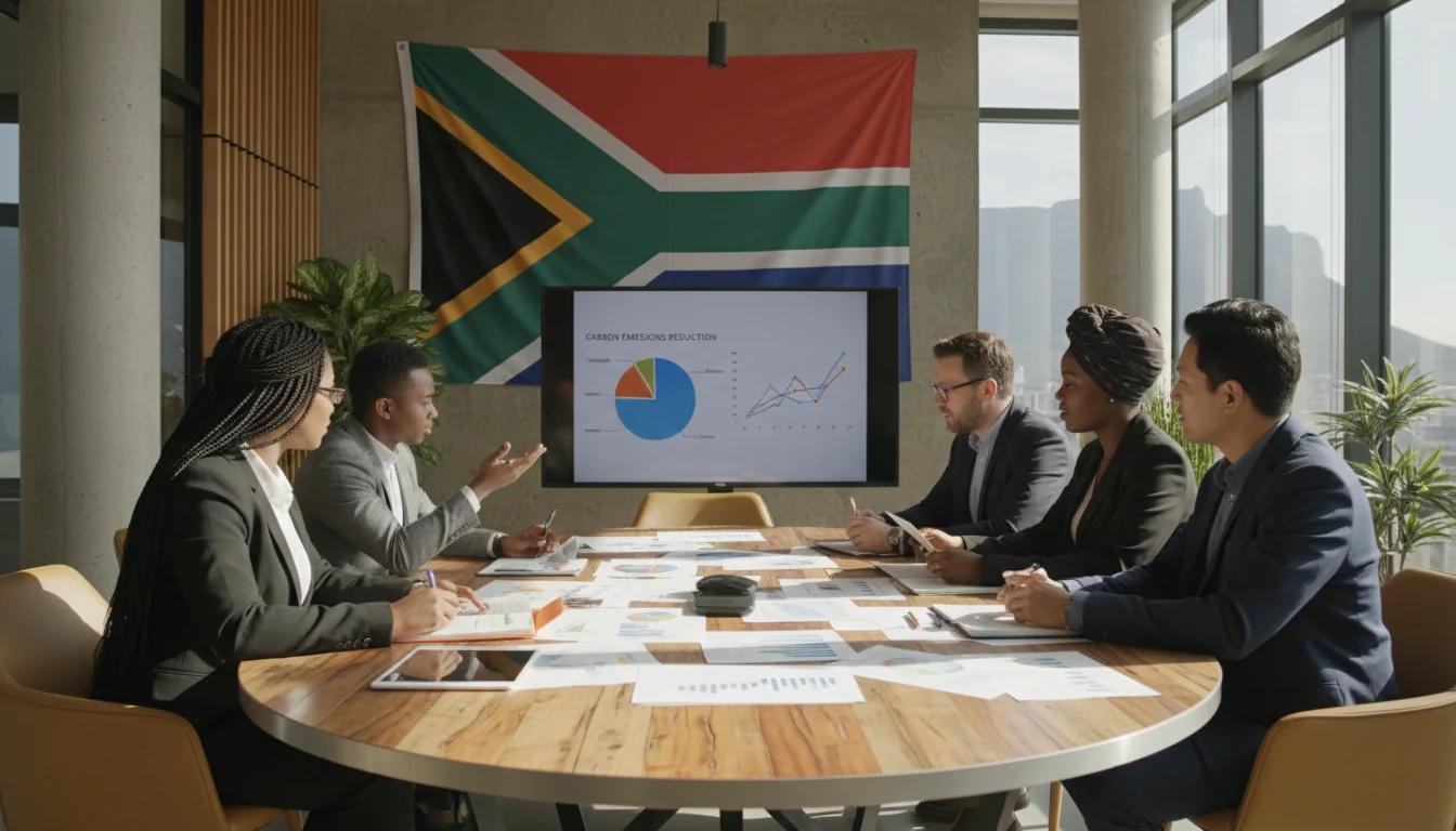 Business team reviewing ESG data.