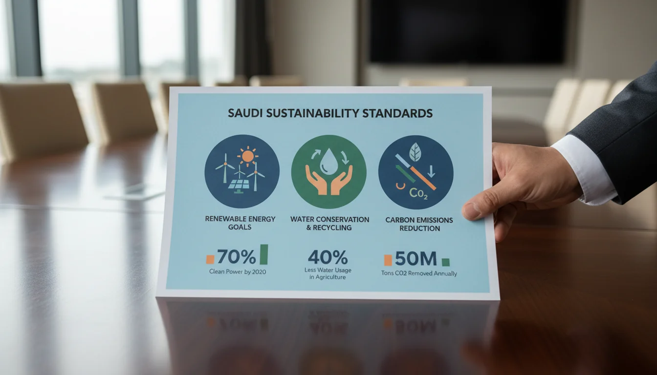 Infographic of Saudi sustainability standards