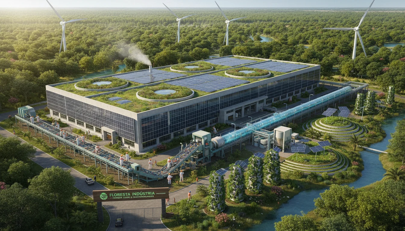 Eco-friendly factory in Brazilian landscape