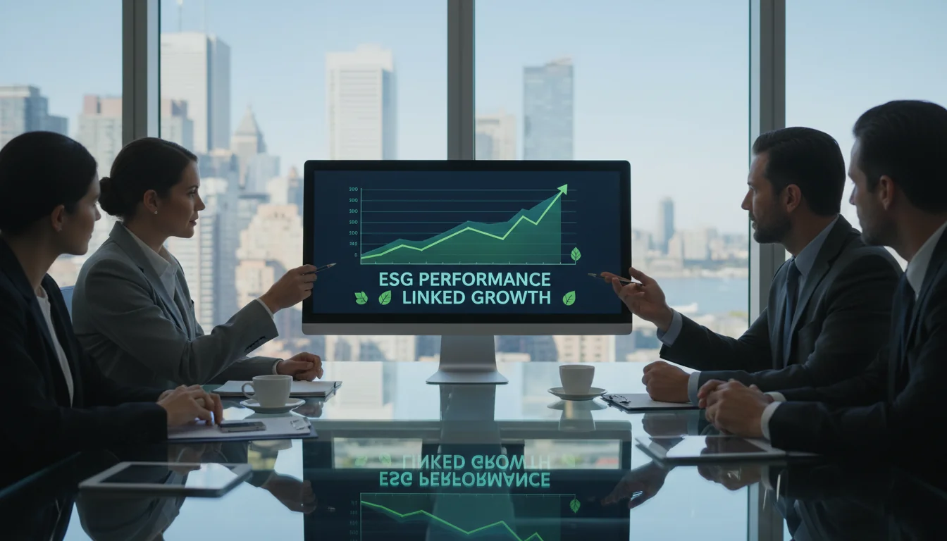 Growth chart symbolizing ESG benefits for firms.