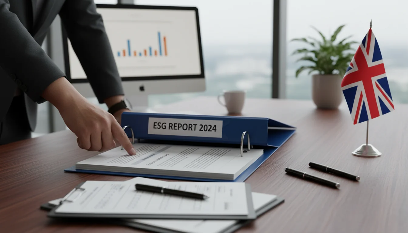 ESG compliance checklist on desk