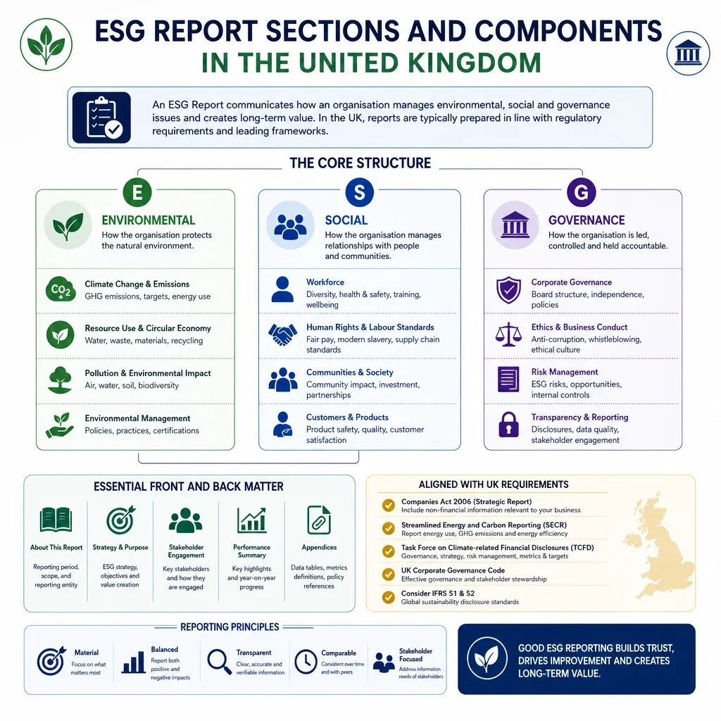 ESG Report Sections and Components