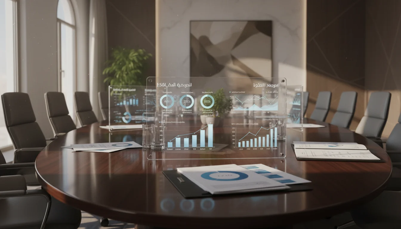 ESG icons on Saudi business charts
