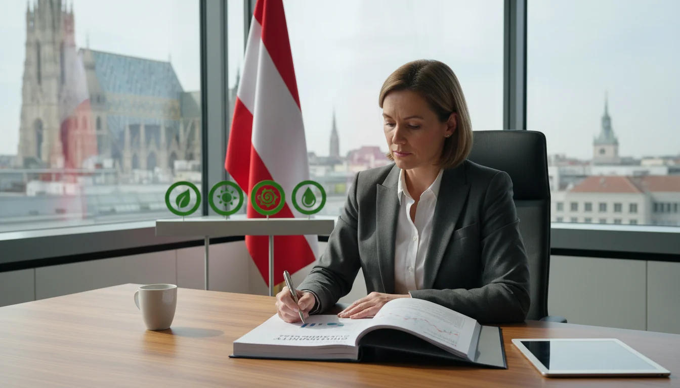 Austrian corporate sustainability report cover.