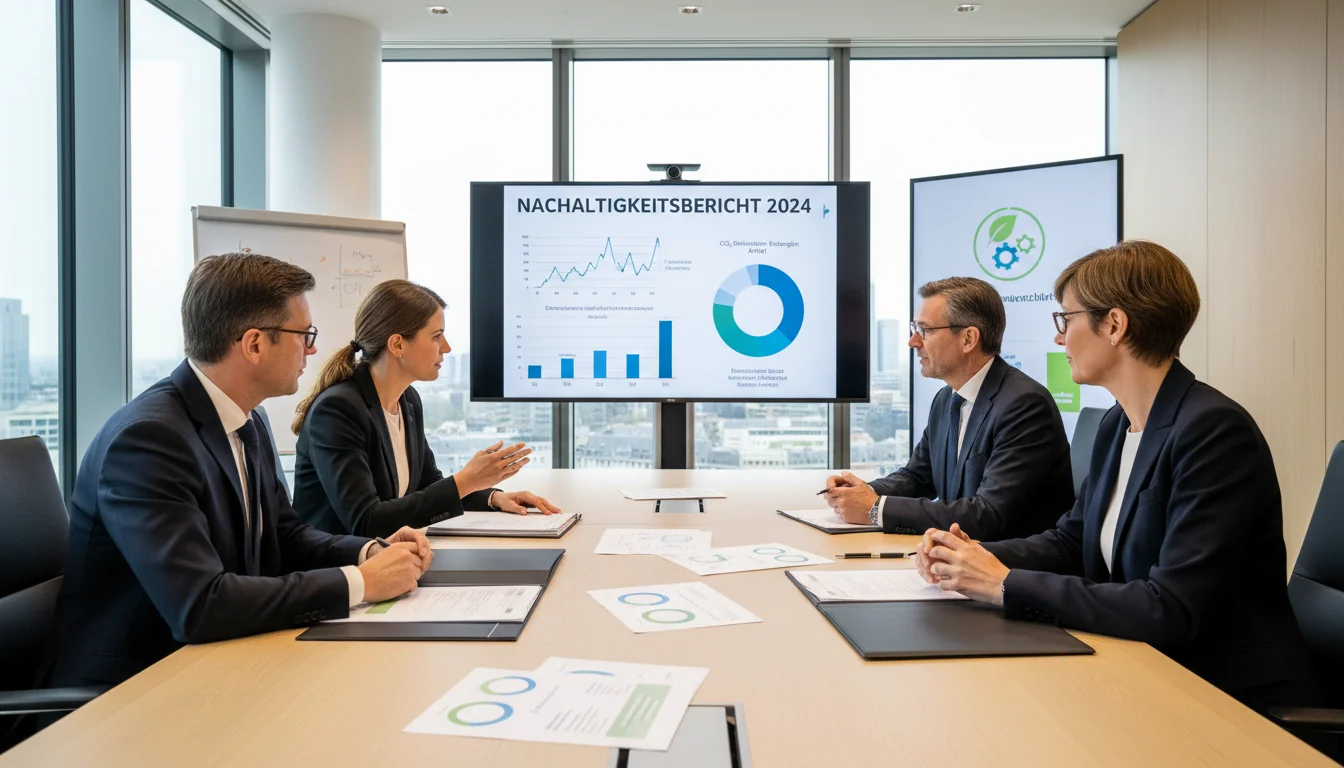 Business meeting on corporate sustainability strategies