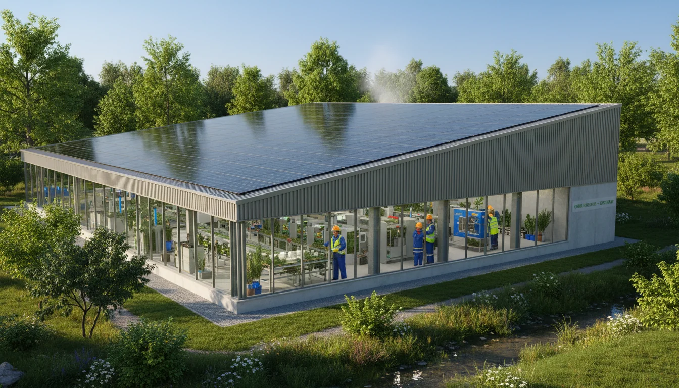 Eco-friendly factory in Germany producing sustainably
