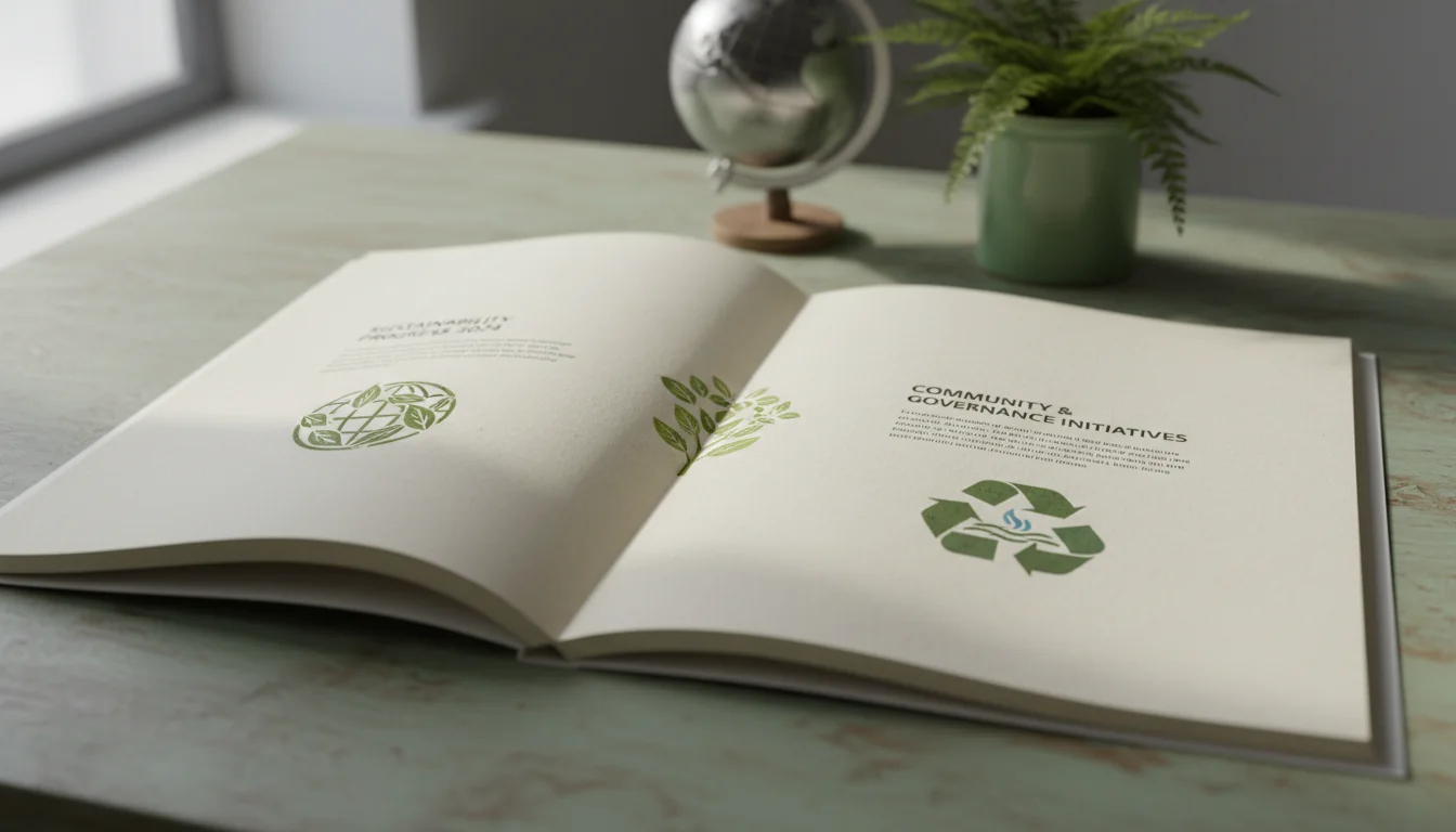 ESG icons on sustainable background