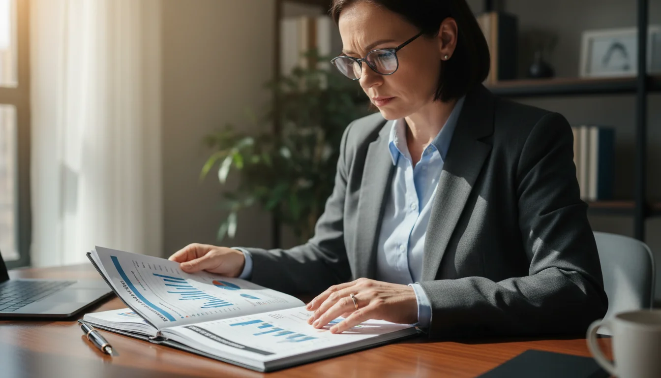 Professional reviewing ESG report