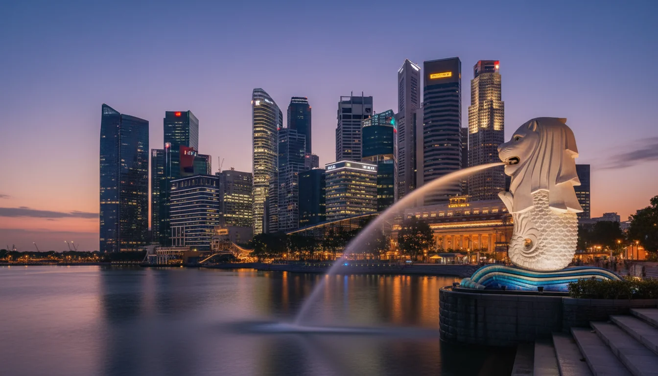 Singapore skyline with corporate buildings
