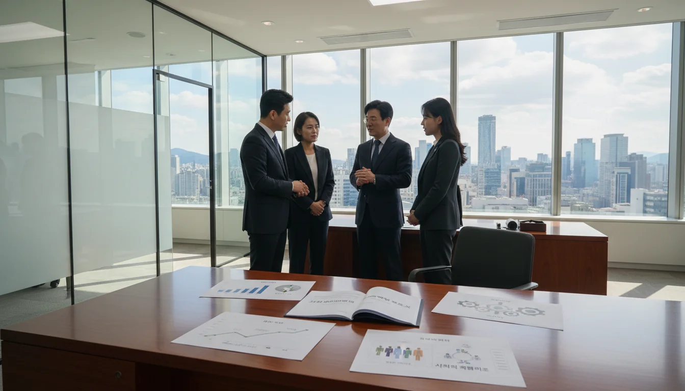 ESG report on Korean office desk