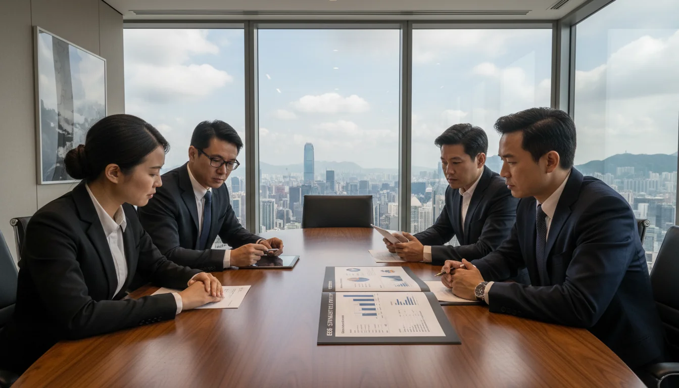 Professionals reviewing ESG report