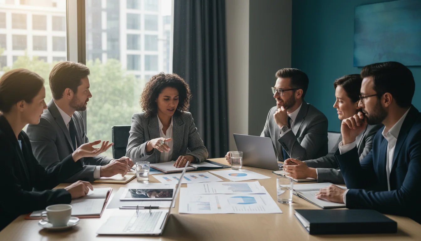 Team meeting on labor rules.