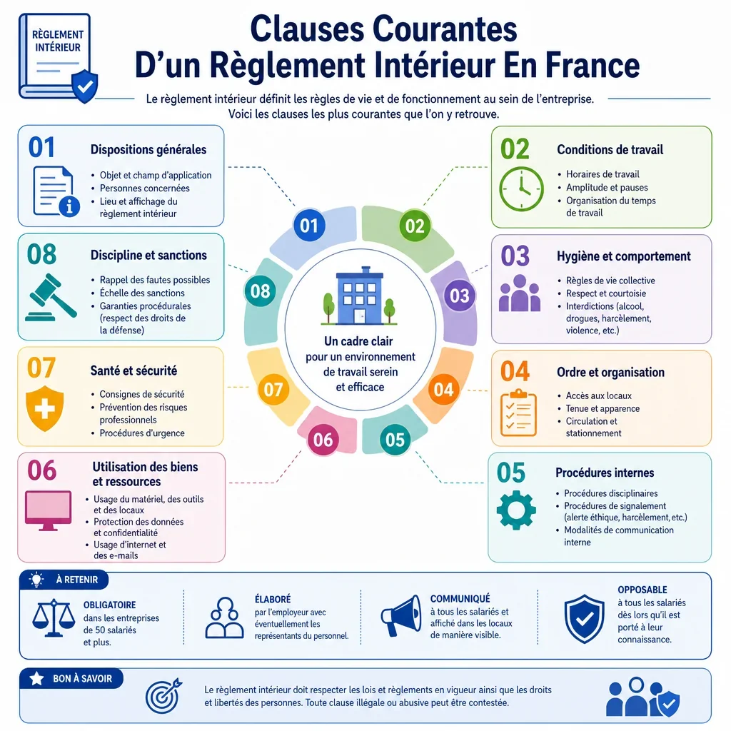 Clauses courantes d’un règlement intérieur