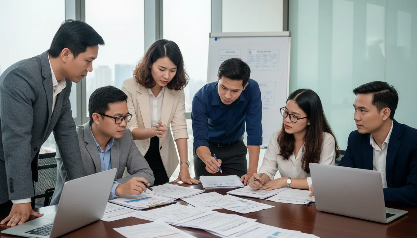 Team reviewing enterprise internal rules