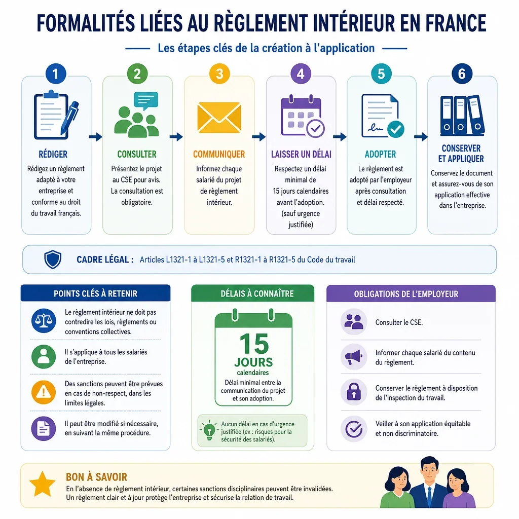 Formalités liées au règlement intérieur