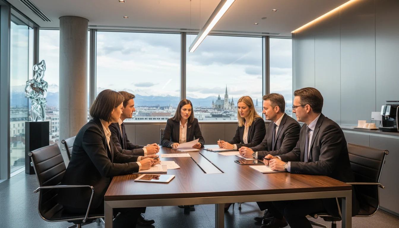 Austrian corporate office meeting