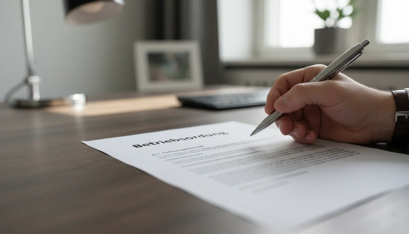 Sample Betriebsordnung document page