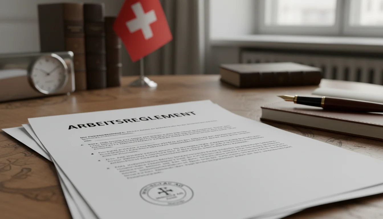 Stack of Swiss Arbeitsreglement contracts