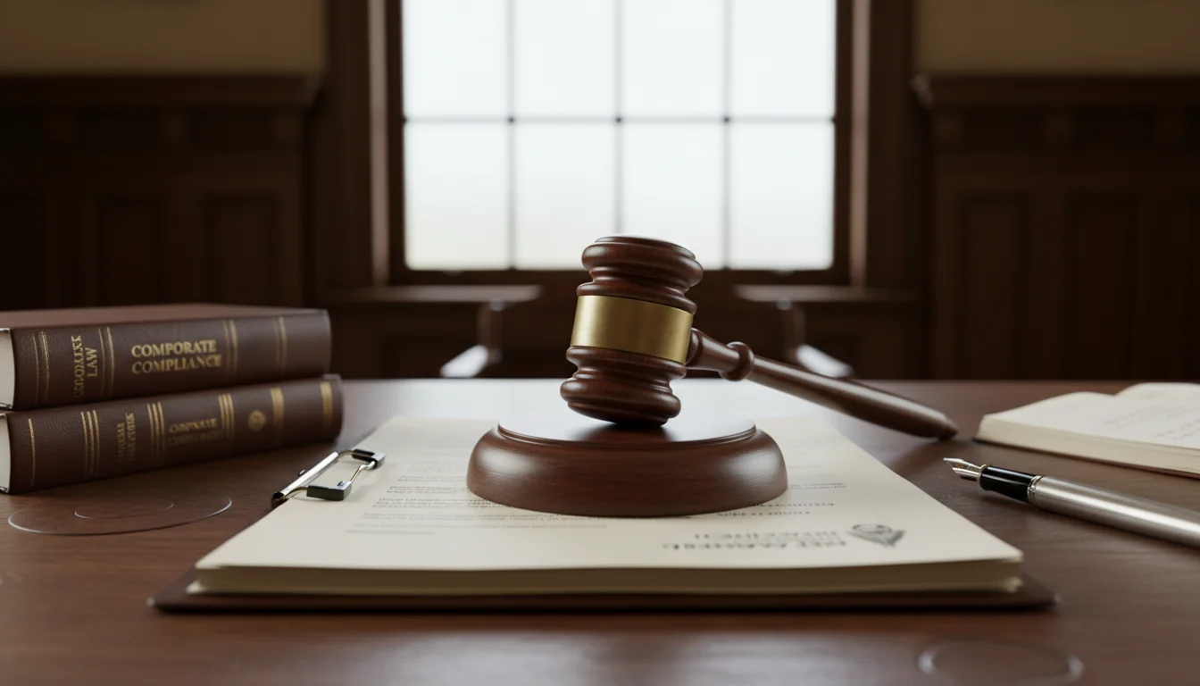 Gavel on legal documents in court