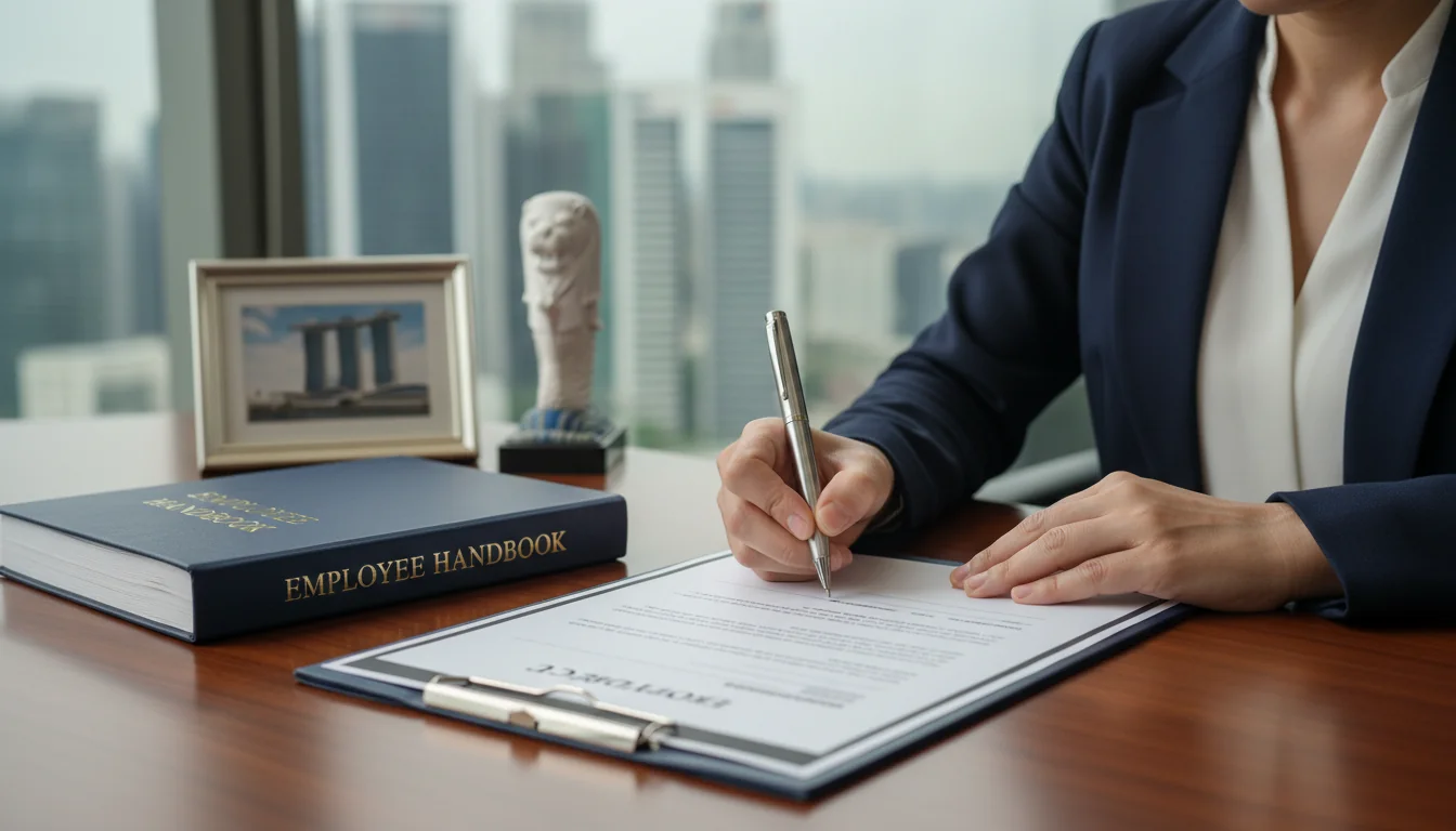 Signing employment contract document