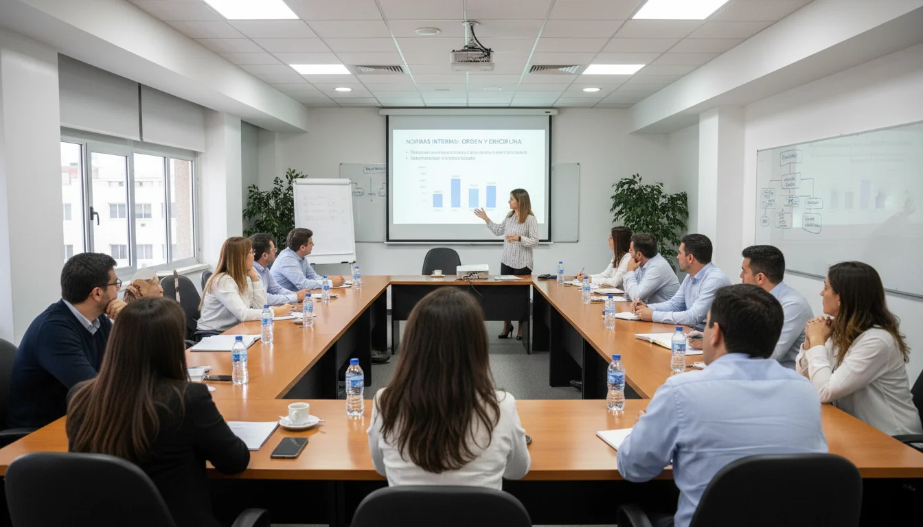 Corporate training session on discipline regulations