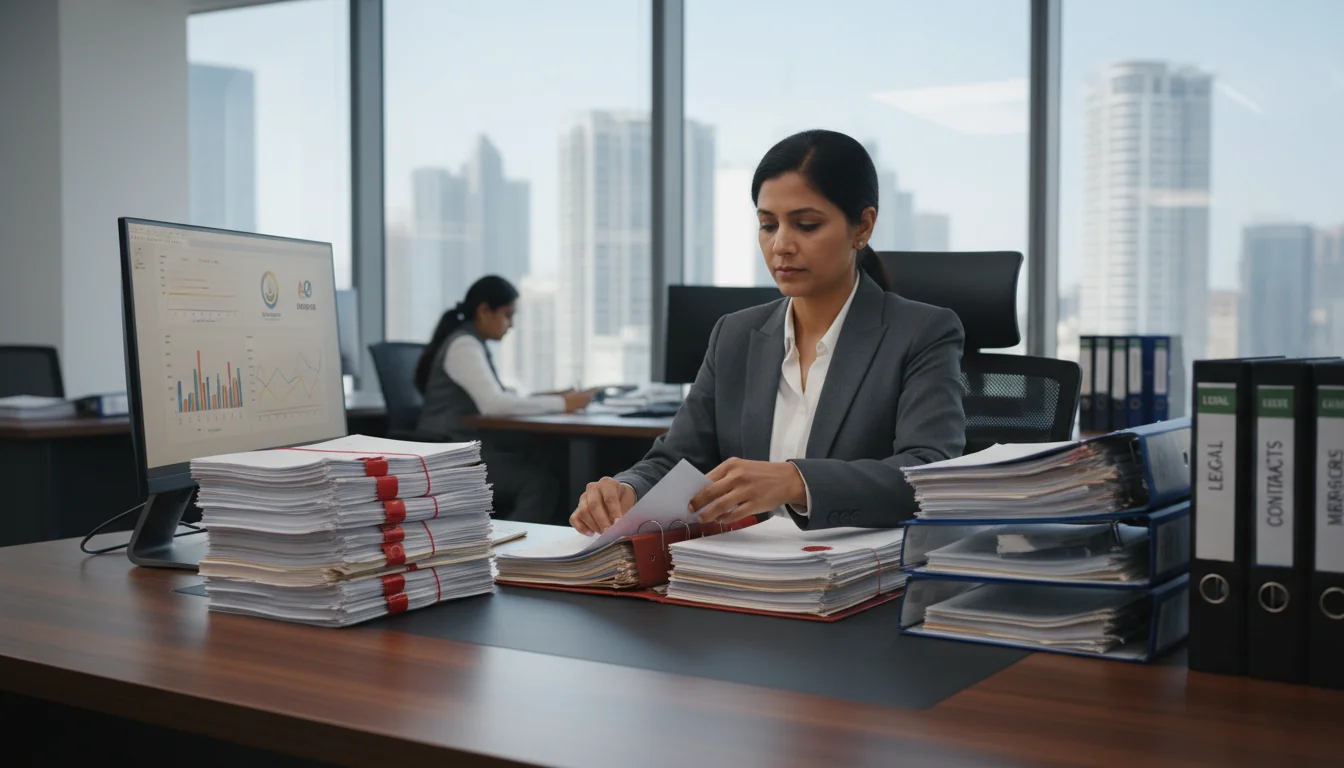 Filing corporate documents in office