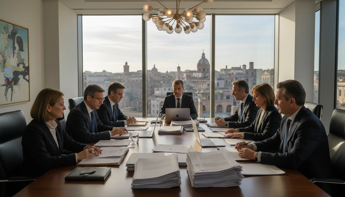 Italian corporate board meeting