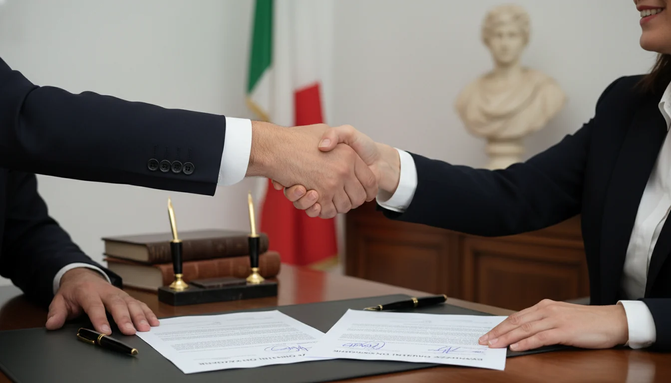 Signing Italian corporate contract