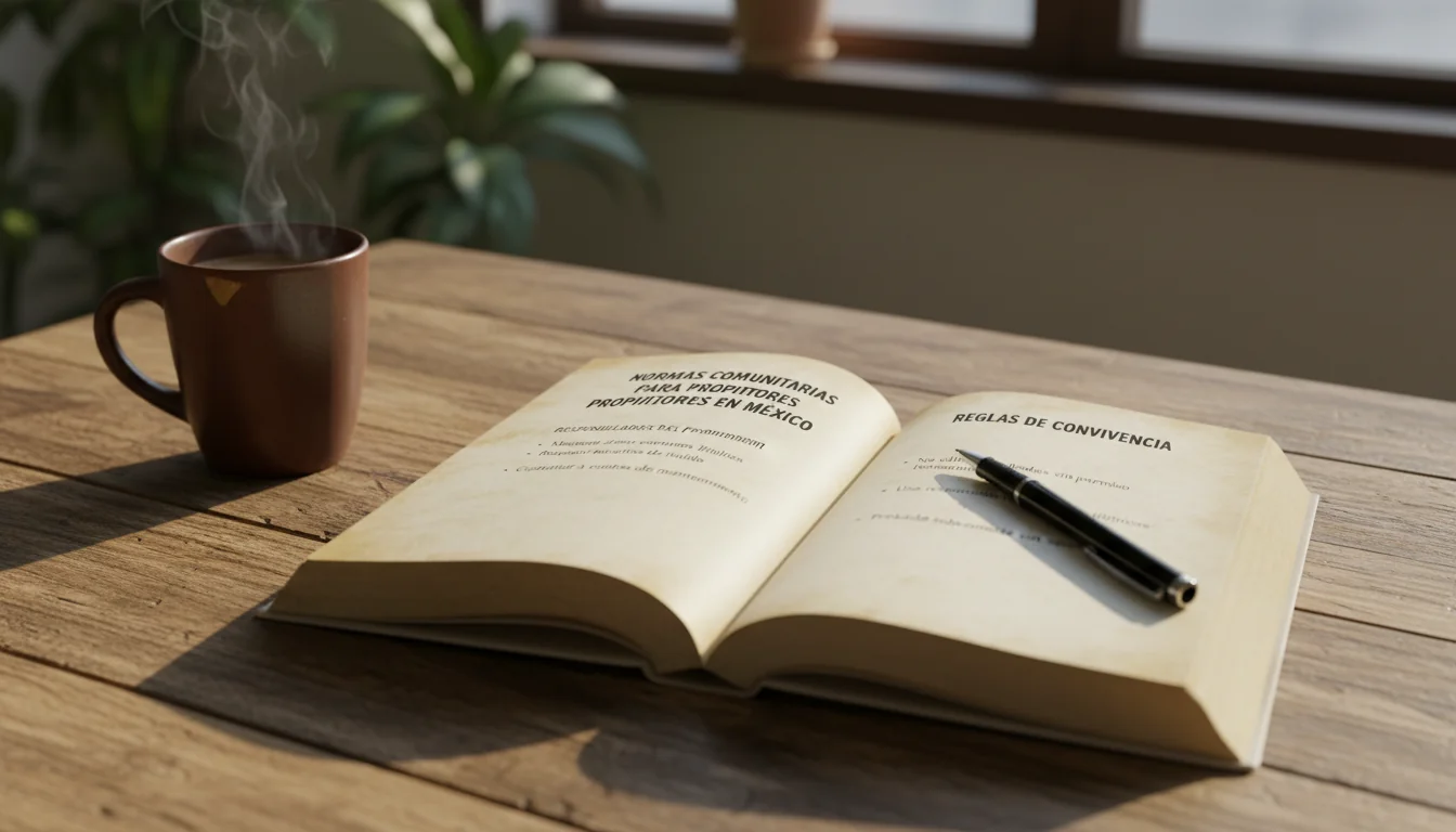 Community guidelines document on table