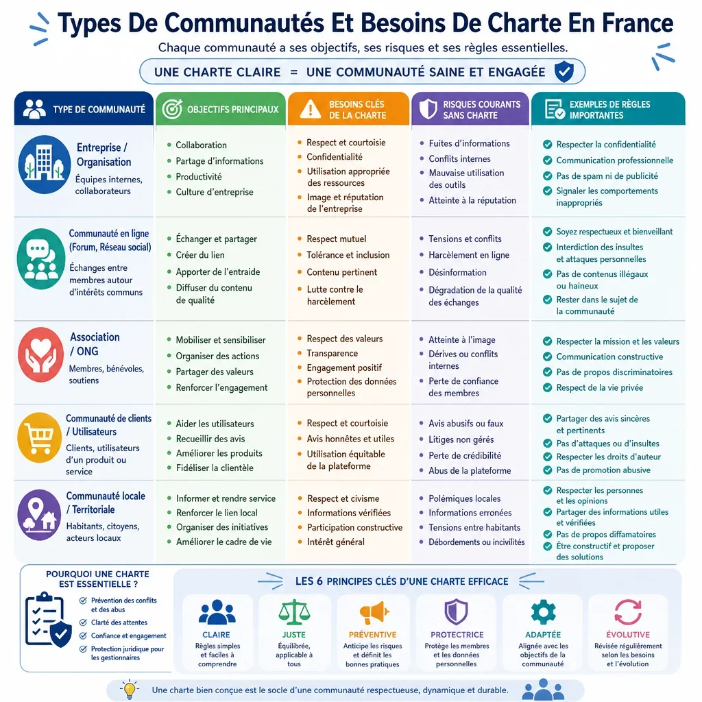 Types de communautés et besoins de charte