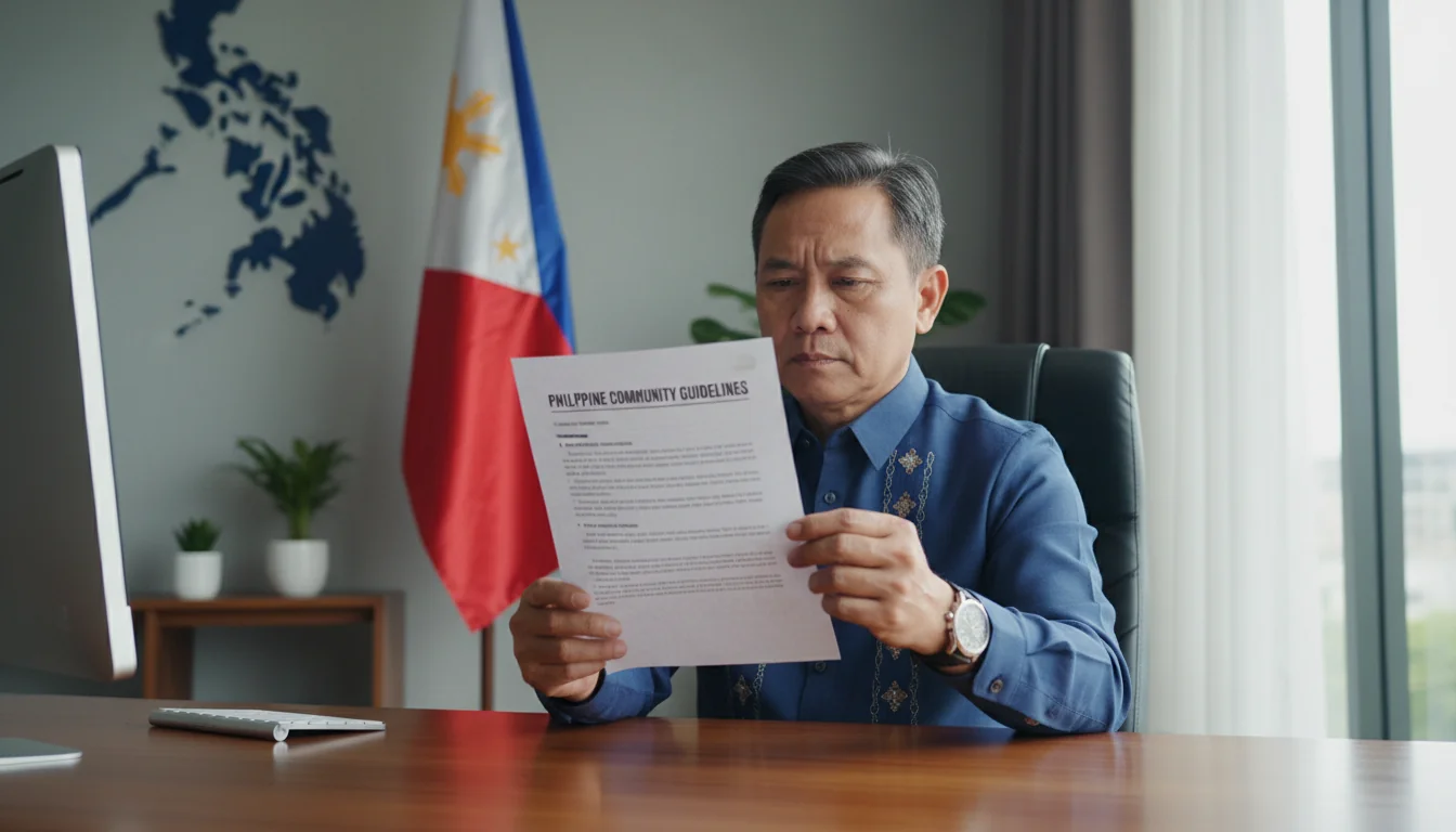 Business owner reading compliance guidelines