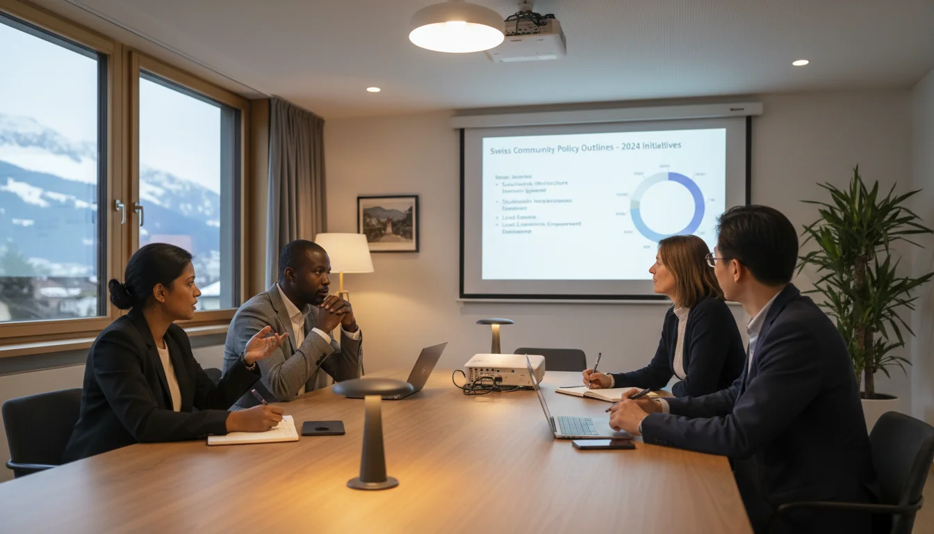 Group of adults discussing community rules