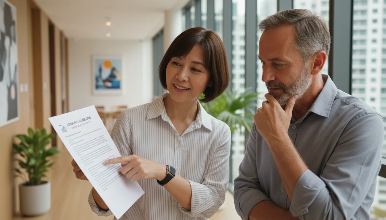 Adult discussing guidelines with neighbor.