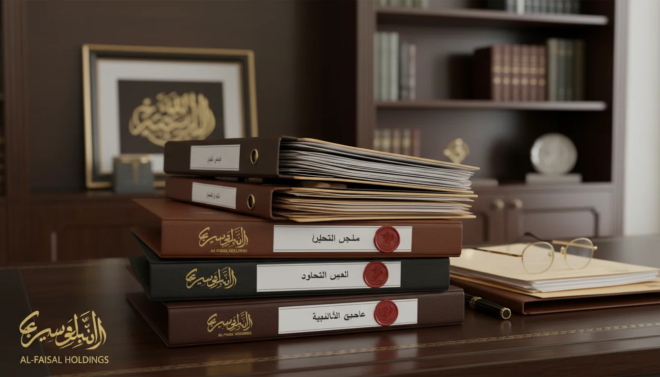 Stack of authentic Saudi corporate files