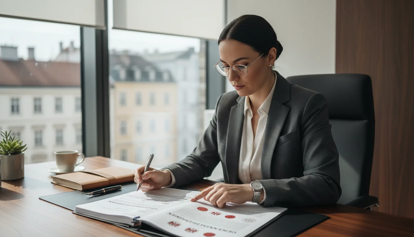 Austrian corporate document close-up