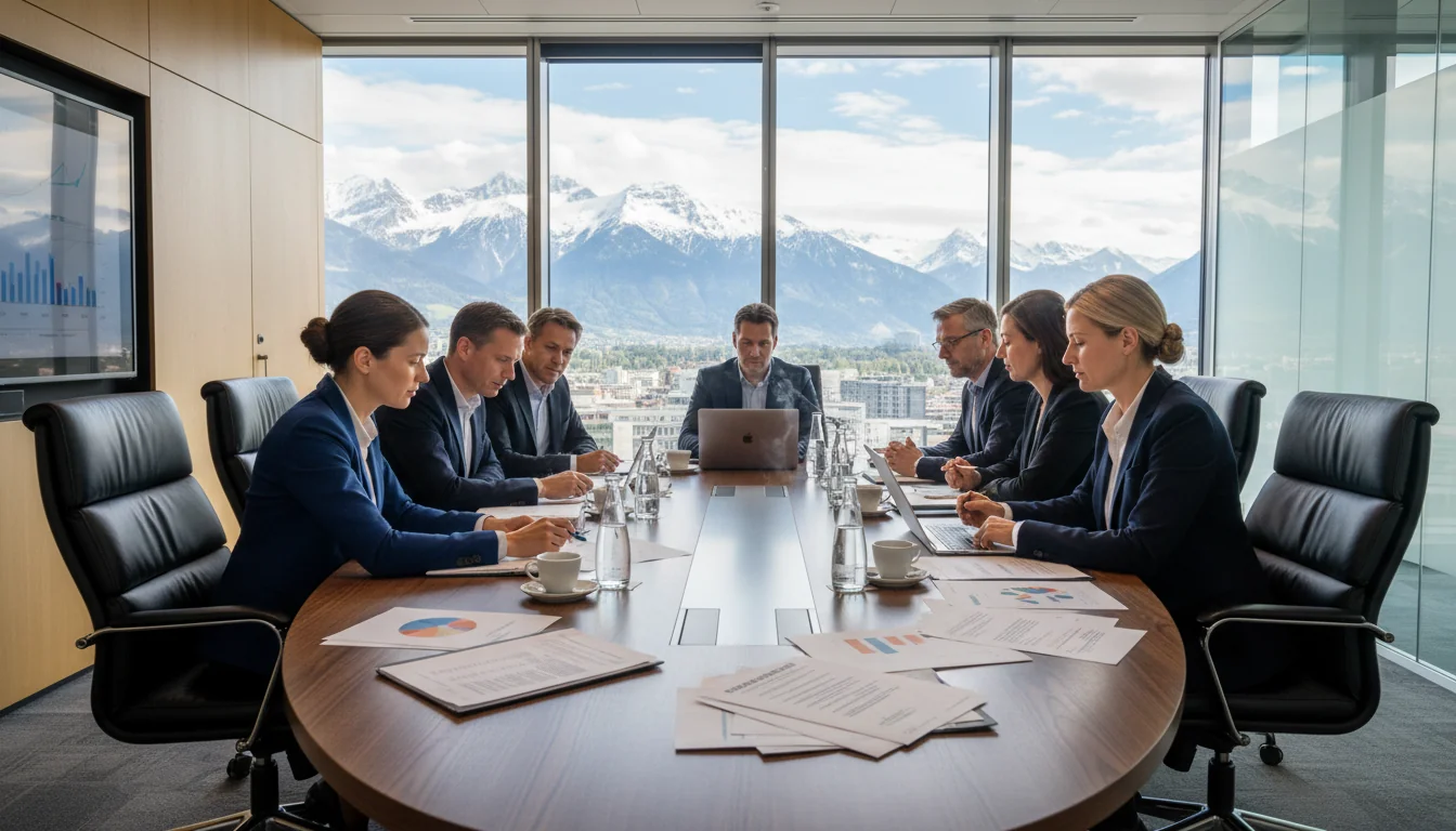 Business meeting discussing guidelines