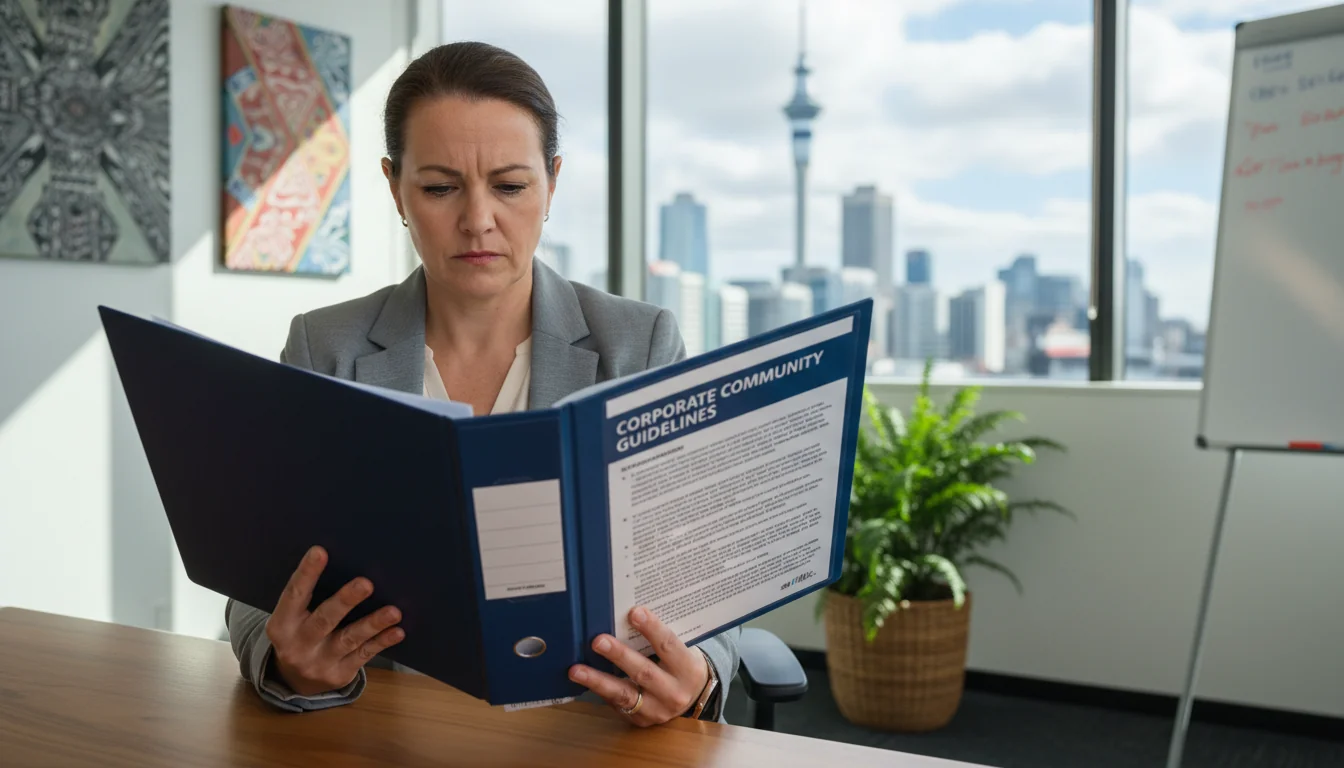 Reading legal corporate documents.