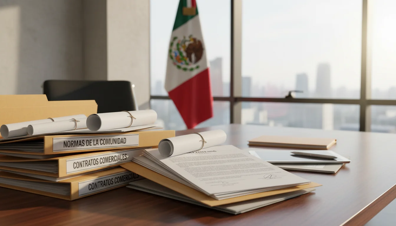 Mexican corporate documents stack